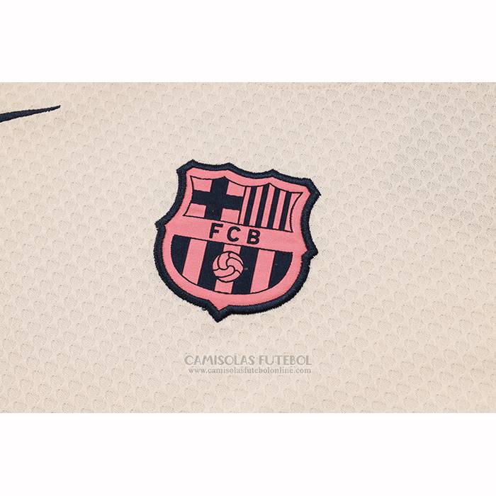 Fato de Treino Barcelona Manga Curta 2025-2026 Amarelo - Calcas Curta
